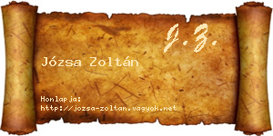 Józsa Zoltán névjegykártya
